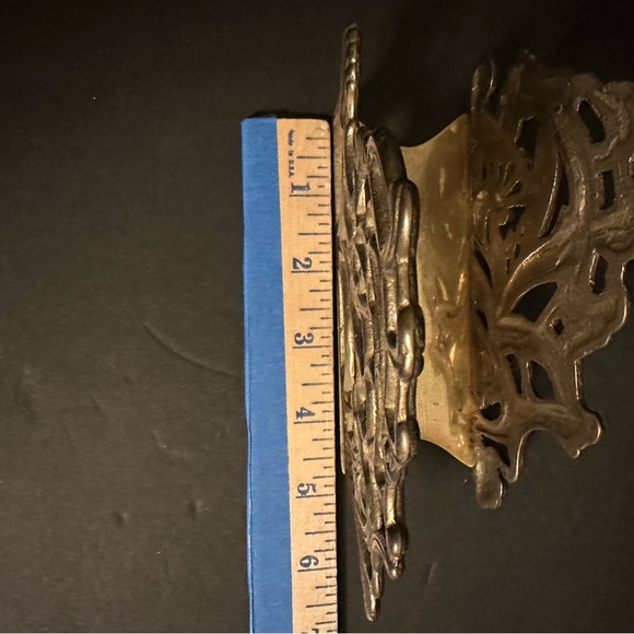 Vintage Teleflora Ornate Solid Brass Napkin Holder Antique Letter Mail Rack - Picture 4 of 5